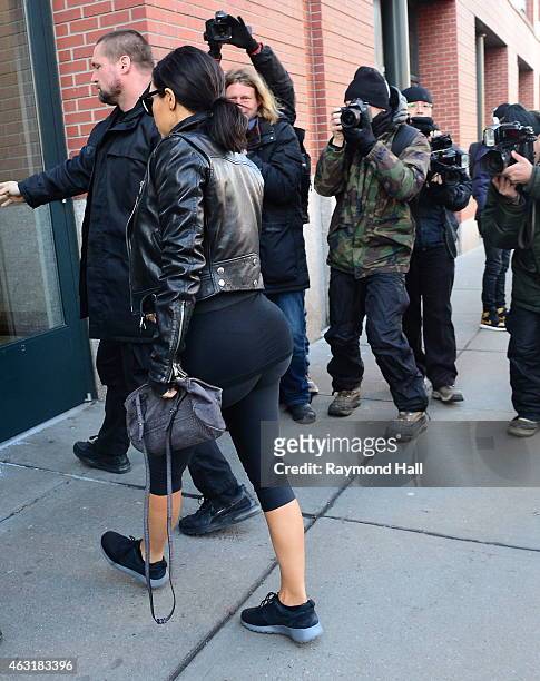 Kim Kardashian is seen at GYM in Soho on February 10, 2015 in New York City.