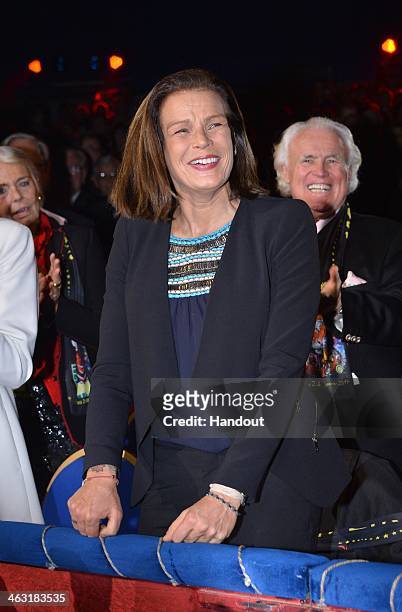 In this handout image provided by Monaco Centre de Presse, Princess Stephanie of Monaco attends the 38th International Circus Festival on January 16,...
