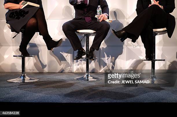 London mayor Boris Johnson speaks during an event to promote British technology companies to the US market on February 11, 2015 in New York as the...