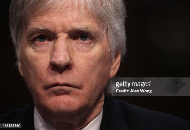 Former U.S. Ambassador to Afghanistan Ryan Crocker testifies during a hearing before the Senate Armed Services Committee February 11, 2015 on Capitol...