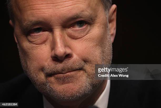 Former U.S. Ambassador to Afghanistan James Cunningham testifies during a hearing before the Senate Armed Services Committee February 11, 2015 on...