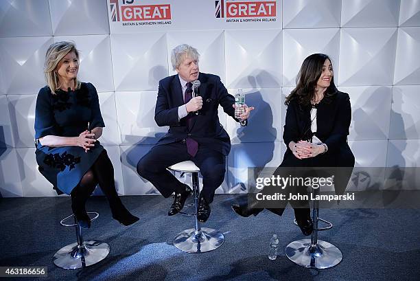 Arianna Huffington, Mayor of London, Boris Johnson and Baroness Joanna Shields of the House of Lords attend NY-LON Tech Challenge at Emigrant Savings...