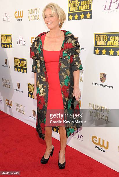 Emma Thompson attends the 19th Annual Critics' Choice Movie Awards at Barker Hangar on January 16, 2014 in Santa Monica, California.