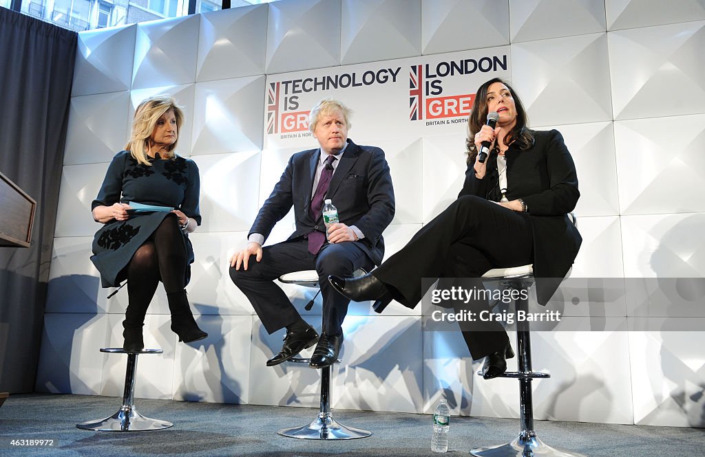 Mayor Of London Boris Johnson Goes Head-To-Head With Arianna Huffington In New York-London Tech Challenge