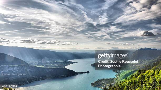 lac d'annecy - annecy stock pictures, royalty-free photos & images