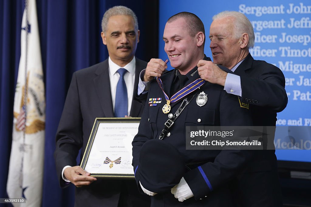 VP Biden And Attorney Gen. Holder Speak At Medal Of Valor Ceremony