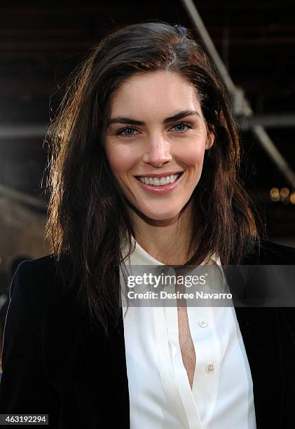 Model Hilary Rhoda attends FRAME Denim Presentation Mercedes-Benz Fashion Week Fall 2015 on February 11, 2015 in New York City.