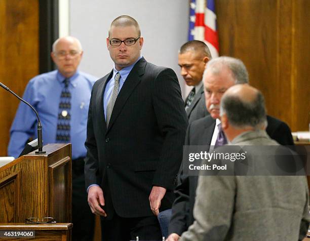 Former Marine Cpl. Eddie Ray Routh appears in court on the opening day of his capital murder trial at the Erath County Donald R. Jones Justice Center...