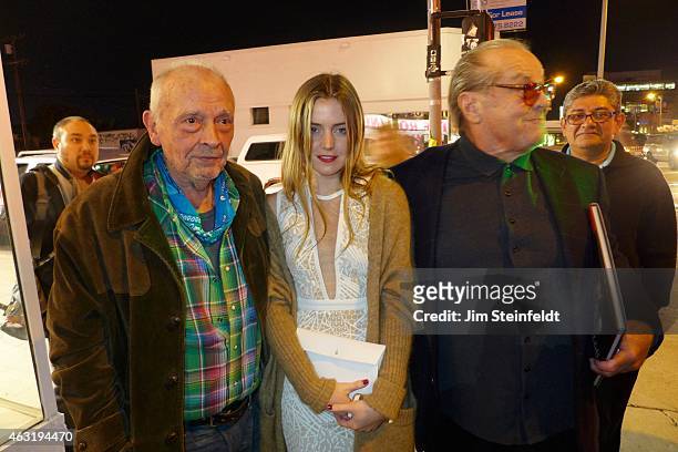 December 13: David Bailey, Lorraine Nicholson, and Jack Nicholson at the Taschen Gallery celebrating the photographs of The Rolling Stones and David...