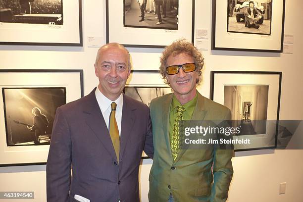 December 13: Gallery owner Benedikt Taschen and photographer Jimmy Steinfeldt pose for a portrait at the Taschen Gallery in Los Angeles, California...