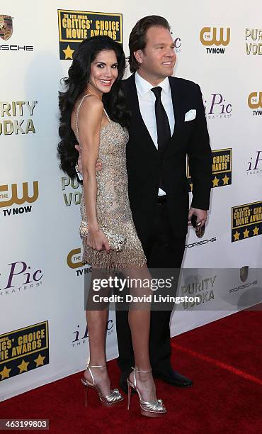 Actress Joyce Giraud and husband film producer and CEO of Infinity Media Michael Ohoven attend the 19th Annual Critics' Choice Movie Awards at Barker...