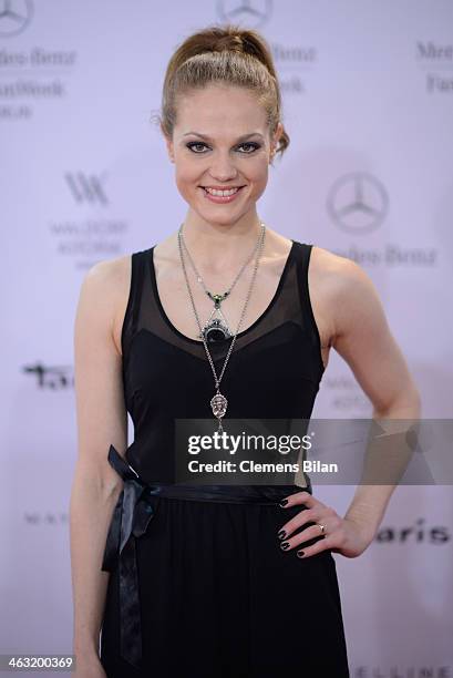 Isabell Vinet attends the Umasan show during Mercedes-Benz Fashion Week Autumn/Winter 2014/15 at Brandenburg Gate on January 17, 2014 in Berlin,...