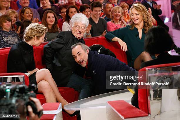 Main guest of the show, Actress Alexandra Lamy, Director Jean-Jacques Annaud, Actor Antoine Dulery, Humorist Julie Ferrier and her dog attend the...