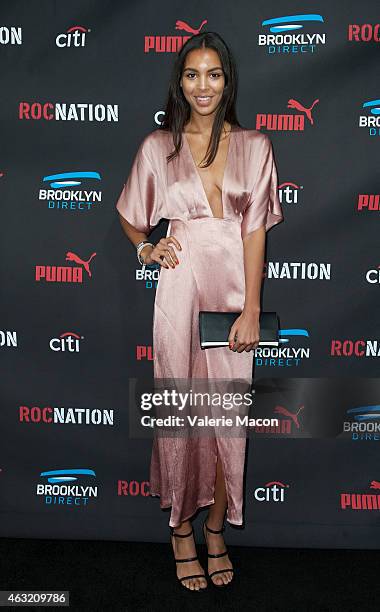 Arlissa Ruppert arrives at the Roc Nation Pre-GRAMMY Brunch on February 7, 2015 in Beverly Hills, California.