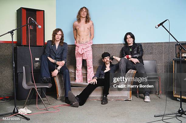 Glam rock band The Darkness are photographed for Trash on May 6, 2003 in London, England.