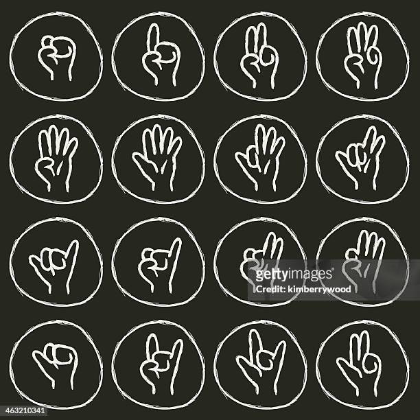 hand sign - chalk rock stock-grafiken, -clipart, -cartoons und -symbole