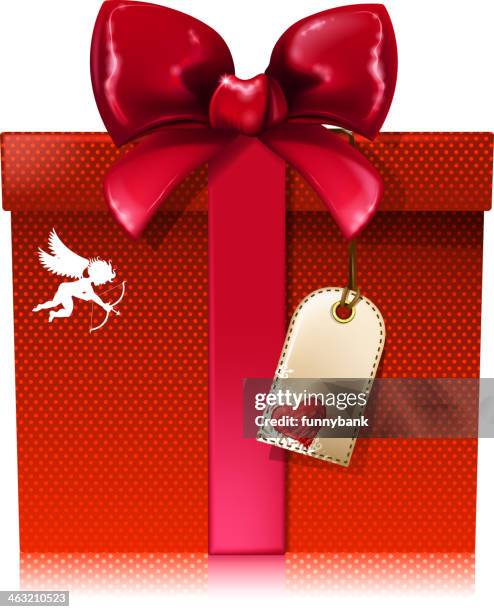 love gift box - cupid silhouette stock illustrations