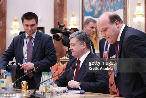 Ukrainian President Petro Poroshenko during the peace talks over the situation in Eastern Ukraine with the participation of Russian President...