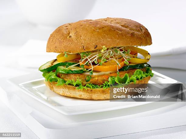 food - veggie burger fotografías e imágenes de stock