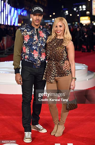 Tony Sinclair and Shanie Ryan attend a special screening of "Focus" at Vue West End on February 11, 2015 in London, England.