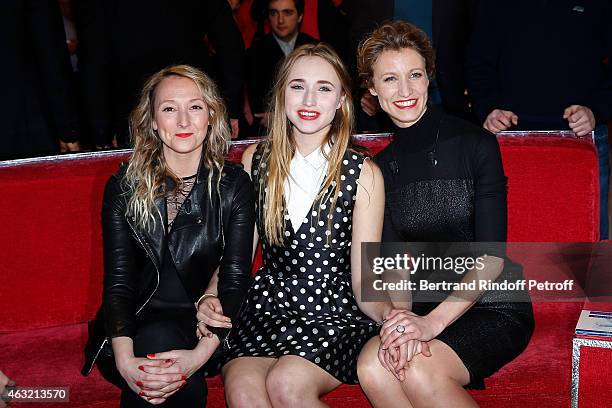 Main Guest of the Show Alexandra Lamy , her sister Audrey Lamy and her daughter Chloe Jouannet attend the 'Vivement Dimanche' French TV Show. Held at...