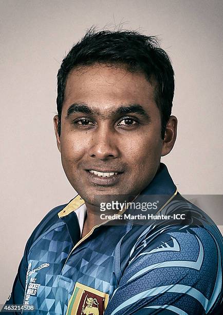 Mahela Jayawardena poses during the Sri Lanka 2015 ICC Cricket World Cup Headshots Session at the Rydges Latimer on February 8, 2015 in Christchurch,...