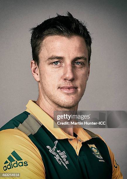 Morne Morkel poses during the South Africa 2015 ICC Cricket World Cup Headshots Session at the Rydges Latimer on February 7, 2015 in Christchurch,...