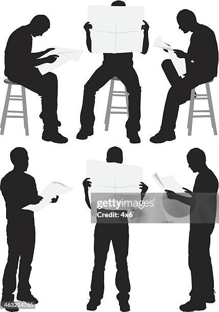 man reading newspaper - reading newspaper vector stock illustrations