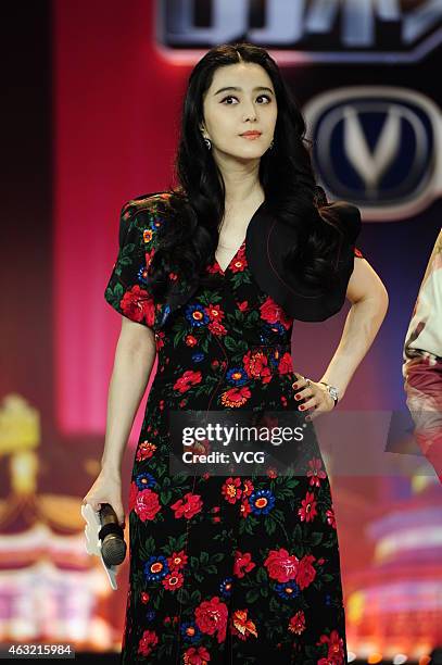 Actress Fan Bingbing attends a press conference for the TV show "Brilliant Chinese" on China's Preliminary Eve on February 11, 2015 in Shanghai,...