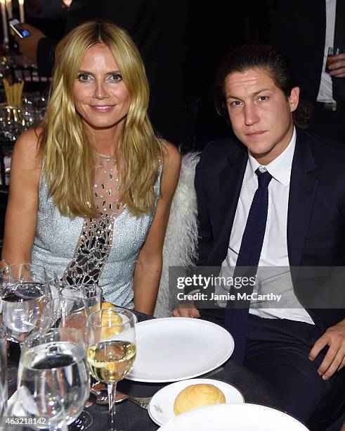 Heidi Klum and Vito Schnabel attend the 2015 amfAR New York Gala at Cipriani Wall Street on February 11, 2015 in New York City.