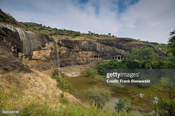 View of the UNESCO World Heritage site Ajanta. All the caves are carved out of solid rock around the second century BC and include paintings and...