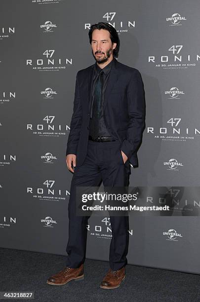 Actor Keanu Reeves attends the '47 Ronin' Photocall at Hotel Bayerischer Hof on January 17, 2014 in Munich, Germany.