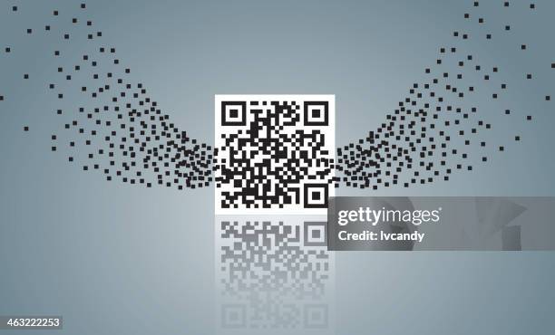 stockillustraties, clipart, cartoons en iconen met qr code - tweedimensionale vorm