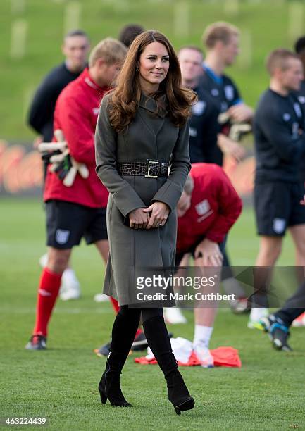 Catherine, Duchess of Cambridge attends the official launch of The Football Association's National Football Centre at St George's Park on October 9,...