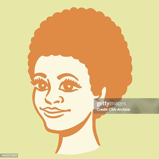 portrait of a woman - african american women hair stock illustrations