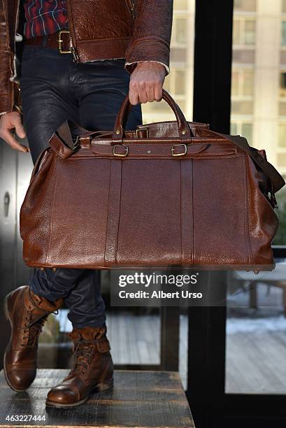 Bag detail at the Gilded Age presentation at Mercedes-Benz Fashion Week Fall 2015 on February 11, 2015 in New York City.