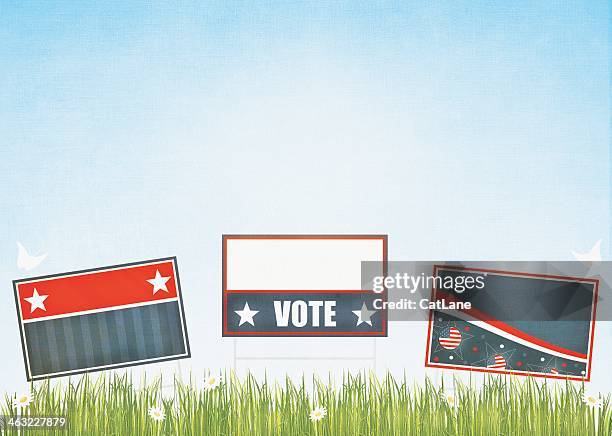 political signs - primary election stock illustrations
