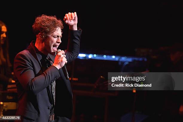 Mikky Ekko performs at the Sports Illustrated 2015 Swimsuit Takes Over Nashville With Kings of Leon event on February 11, 2015 in Nashville,...