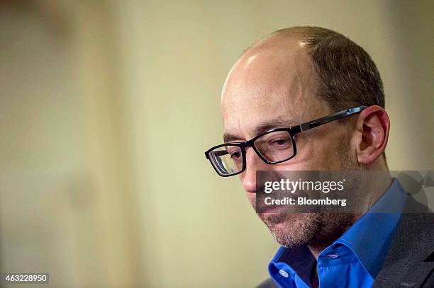 Richard "Dick" Costolo, chief executive officer of Twitter Inc., pauses during a Bloomberg Television interview at the Goldman Sachs Technology And...