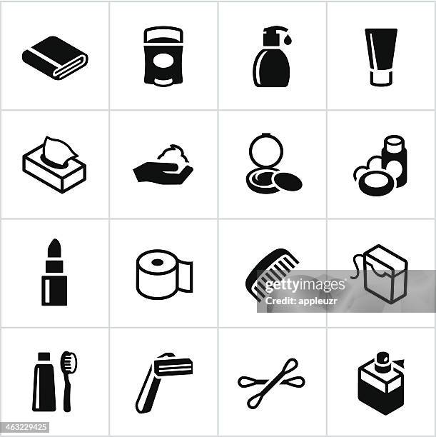 black körperpflege-symbole - kamm stock-grafiken, -clipart, -cartoons und -symbole