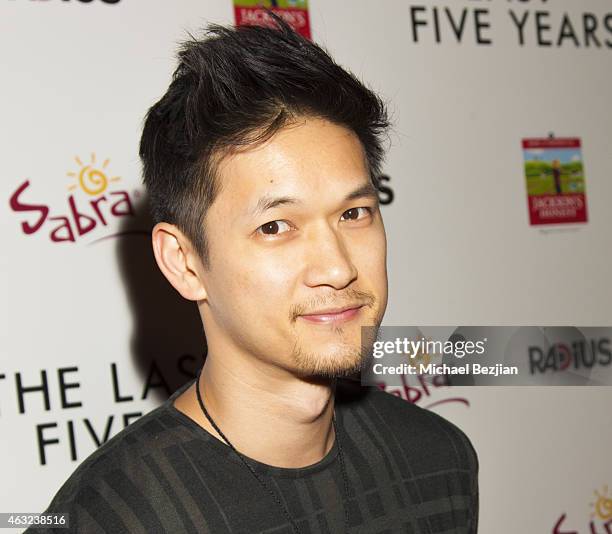 Actor Harry Shum Jr. Attends "The Last Five Years" Premiere Presented By Sabra Hummus And Jackson's Honest Chips on February 11, 2015 in Los Angeles,...