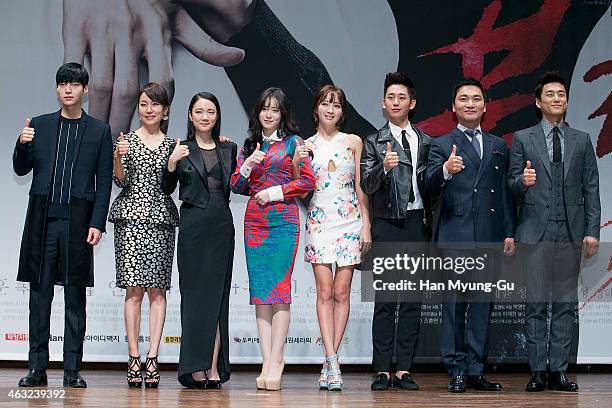 South Korean actor and model Ahn Jae-Hyun, Jin Kyung, Sohn Su-Hyun, Ku Hye-Sun, Jung Hye-Seong, Jung Hae-In, Jo Jae-Yun and Ji Jin-Hee attend the...