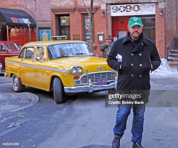 Director/comedian/actor Louis C.K. On the set of "Louie" filming on February 11, 2015 in New York City.