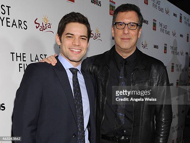 Actor Jeremy Jordan and director Richard LaGravenese attend the premiere of RADiUS' 'The Last Five Years' at ArcLight Hollywood on February 11, 2015...