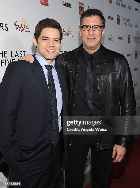 Actor Jeremy Jordan and director Richard LaGravenese attend the premiere of RADiUS' 'The Last Five Years' at ArcLight Hollywood on February 11, 2015...