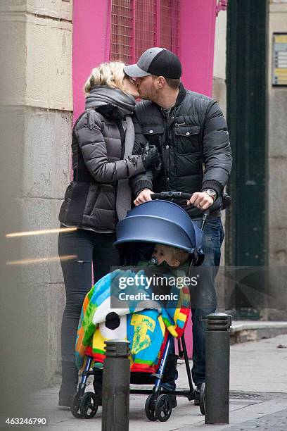 Michael Buble and Luisana Lopilato are seen sharing a stroll with their son Noah and enjoying some bonding time with him at a playground on February...
