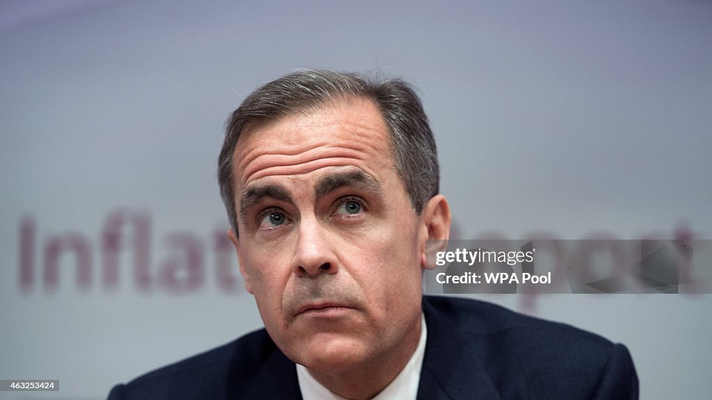 Bank Of England Governor Mark Carney Quarterly Inflation Report News Conference