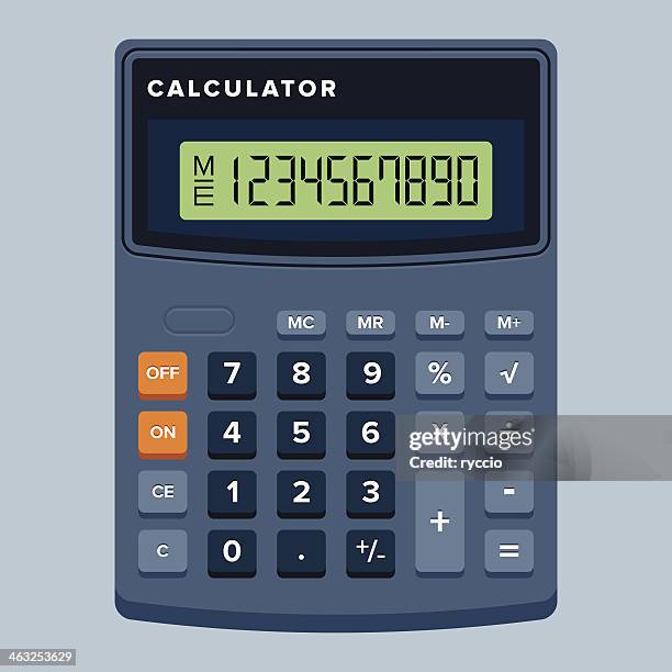 vector flat calculator - retro calculator stock illustrations