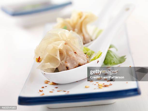 wontons al vapor - amuse bouche fotografías e imágenes de stock