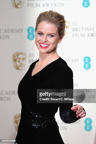 Alice Eve poses in the winners room at the EE British Academy Film Awards at The Royal Opera House on February 8, 2015 in London, England.